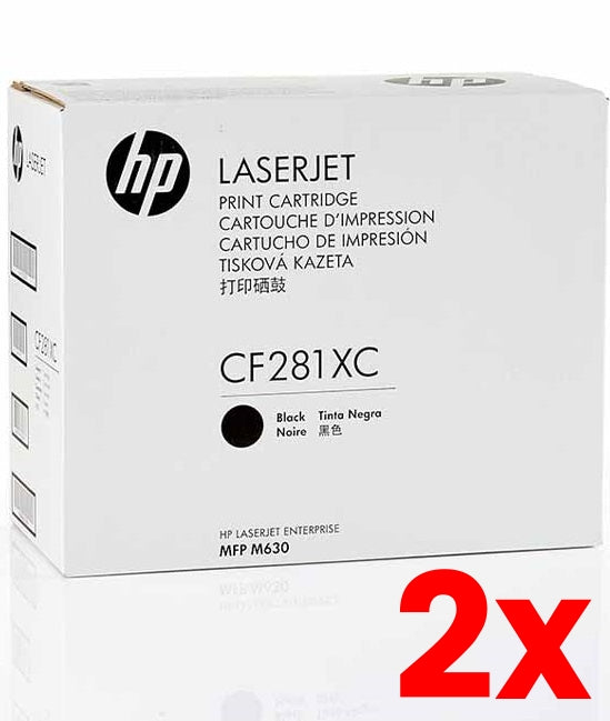 2 X Genuine HP 81X CF281XC Contract Toner Cartridge M605,M606,M630 25,000 Print