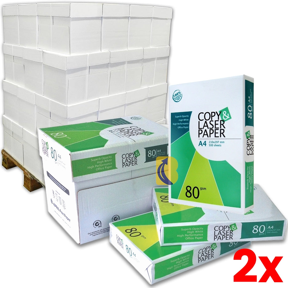 2 X Pallet of 225 Reams A4 Copy Laser Paper 500 Sheets/Rea