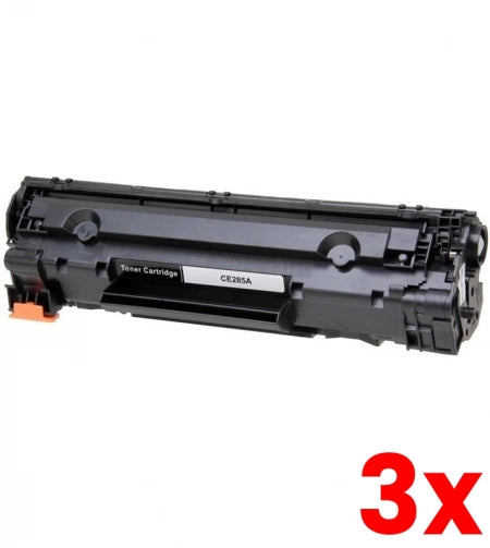 3 X HP 85A CE285A Black Toner Cartridge Compatible 1,600 Prints