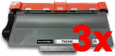 3 X Brother TN3340 Toner Cartridge Compatible 8.000 Pages