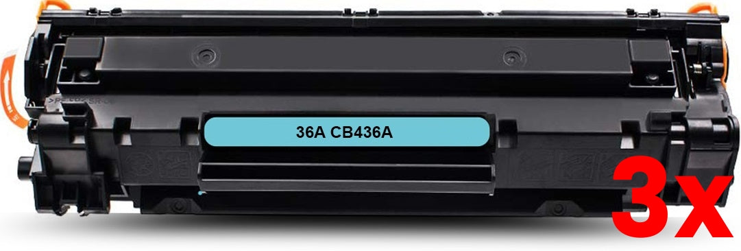 3 X HP 36A CB436A Black toner cartridge compatible 2,000 Print