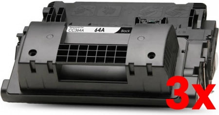 3 X HP 64X CC364X Compatible Toner Cartridge 24,000 Pages