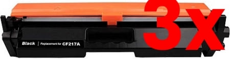 3 X HP 17A CF217A Black Toner Cartridge compatible 1,600 Prints