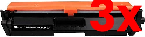3 X HP 17A CF217A Black Toner Cartridge compatible 1,600 Print