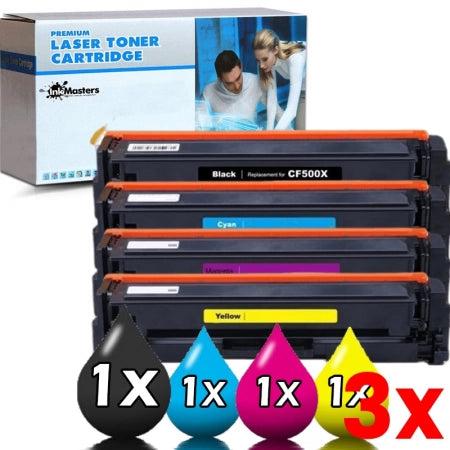 3 X 4 Pack HP 202X Compatible Toner Cartridges CF500X-CF503X 1BK,1C,1M,1Y