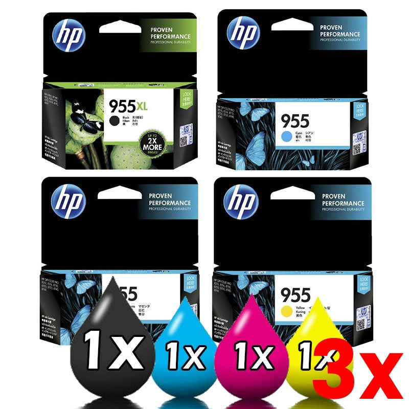 3 X 4 Pack Genuine HP 955XL 955 Ink Cartridges 1BKXL,1C,1M,1Y / HP PRO 7720 7740 8210 8720