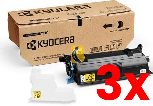 3 X Genuine Kyocera TK-3404 Black Toner Kit 12,500 Print