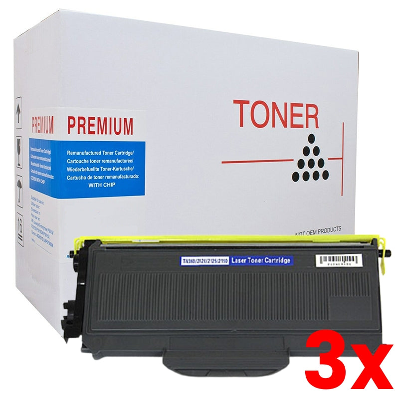 3 X Brother TN-2150 White Box Black Toner Cartridge 2,600 Page