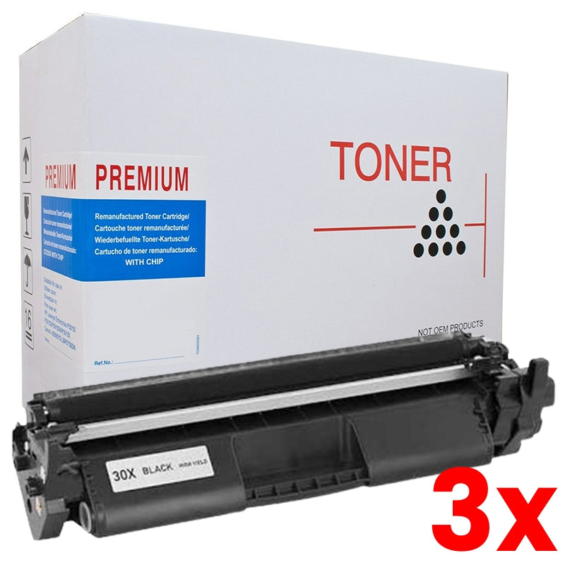 3 X HP 30X CF230X White Box Toner Cartridge 3,500 Print