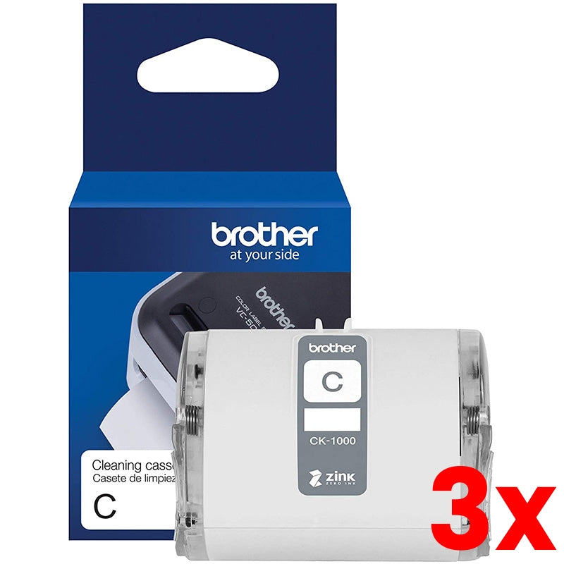 3 X Brother CK-1000 Print Head Cleaning Cassette - 2inch 50mm x 2