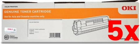 5 X Genuine OKI B432 45807103 Black Toner Cartridge 3,000 Prints