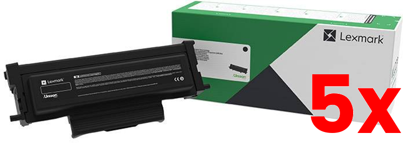5 X Genuine Lexmark B226000 Black Toner Cartridge B2236 MB2236 1,200 page