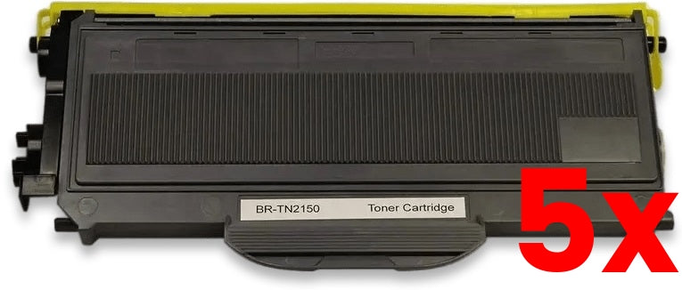 5 X Brother TN-2150 Black Compatible Toner Cartridge 2,600 Page