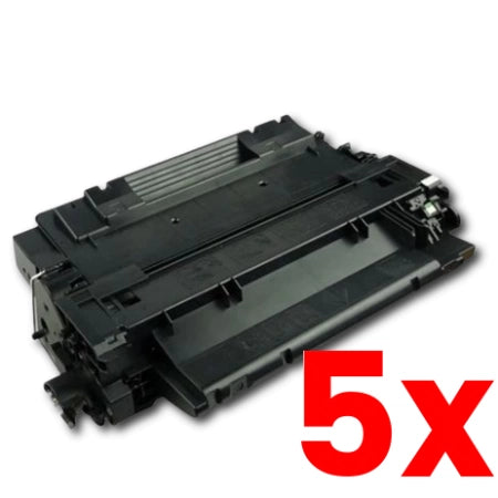 5 X HP 55X CE255X Compatible Toner Cartridge 12,000 Pages