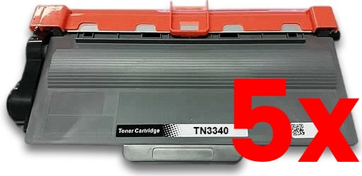 5 X Brother TN3340 Toner Cartridge Compatible 8.000 Pages