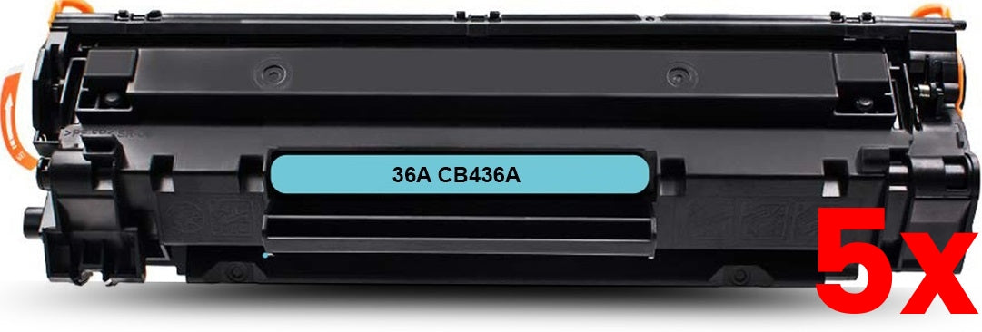 5 X HP 36A CB436A Black toner cartridge compatible 2,000 Print