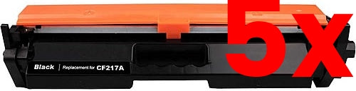 5 X HP 17A CF217A Black Toner Cartridge compatible 1,600 Print