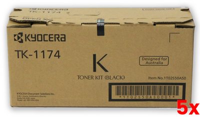 5 X Genuine Kyocera TK1174 Toner Kit 7,200 Page