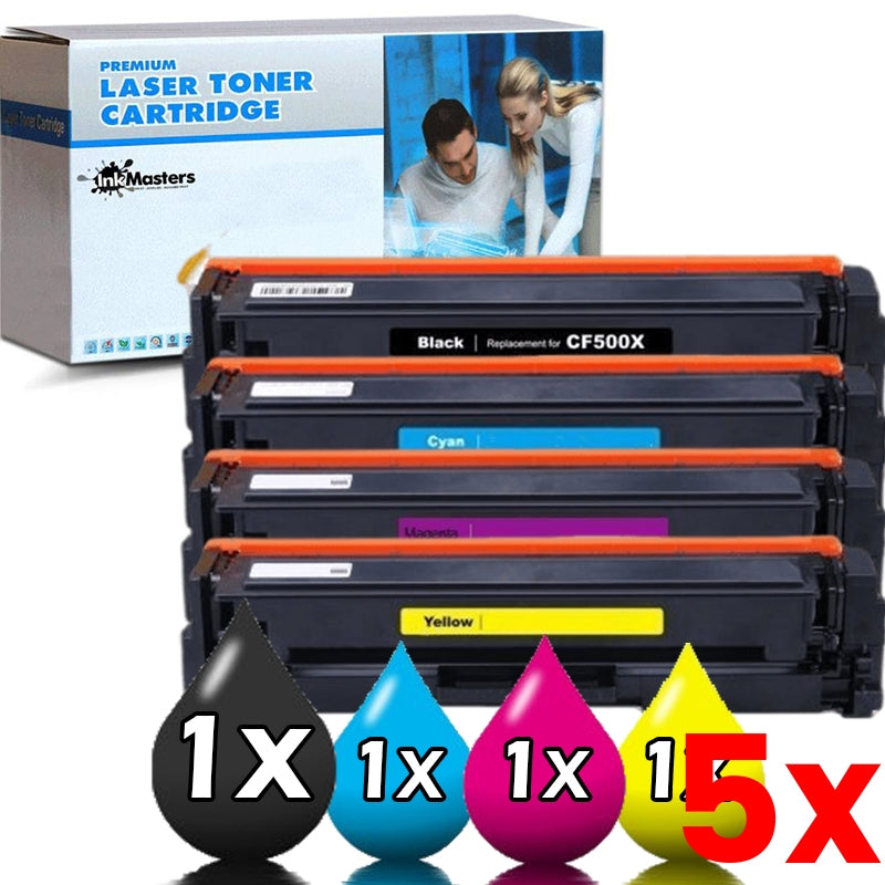 5 X 4 Pack HP 202X Compatible Toner Cartridges CF500X-CF503X 1BK,1C,1M,1Y