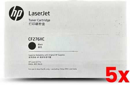 5 X Genuine HP 76XC CF276XC Toner Cartridge 18,000 Pages Extra High Capacity Contract Box