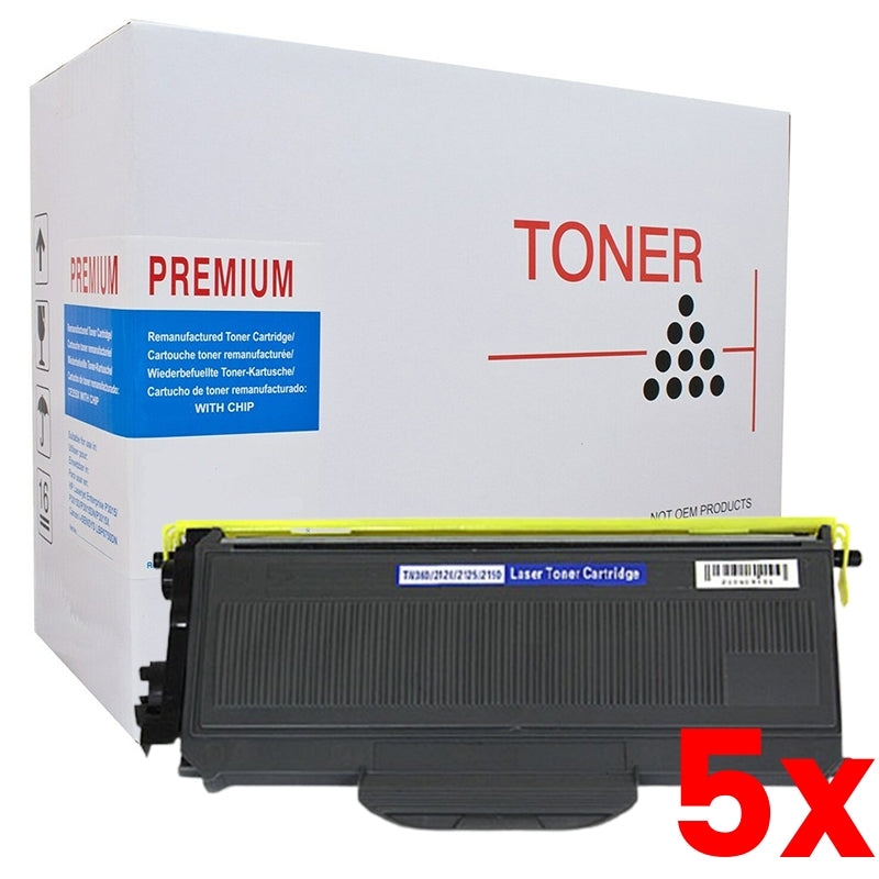 5 X Brother TN-2150 White Box Black Toner Cartridge 2,600 Page