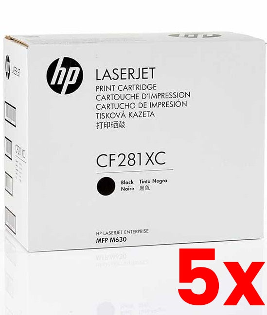 5 X Genuine HP 81X CF281XC Contract Toner Cartridge M605,M606,M630 25,000 Print