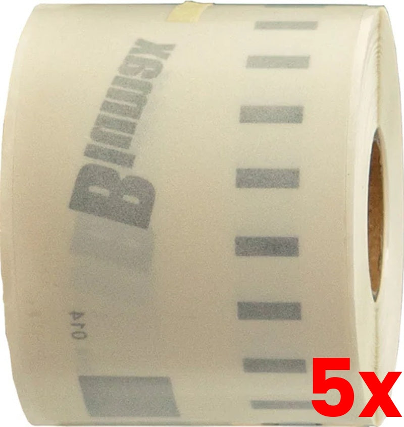 5 X Compatible Dymo SD99014 S0722430 54mm x 101mm Clear Shipping/Badge Thermal Ship Label Roll -= 220 labels per rol