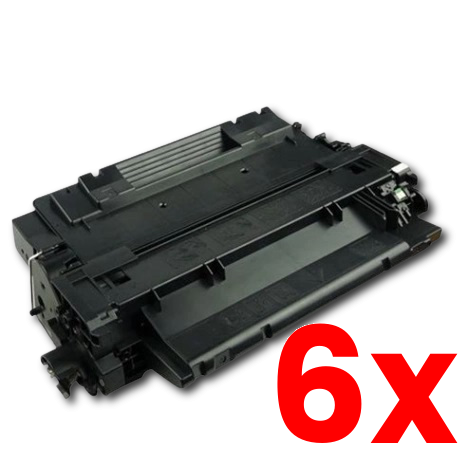 6 X HP 55X CE255X Compatible Toner Cartridge 12,000 Page
