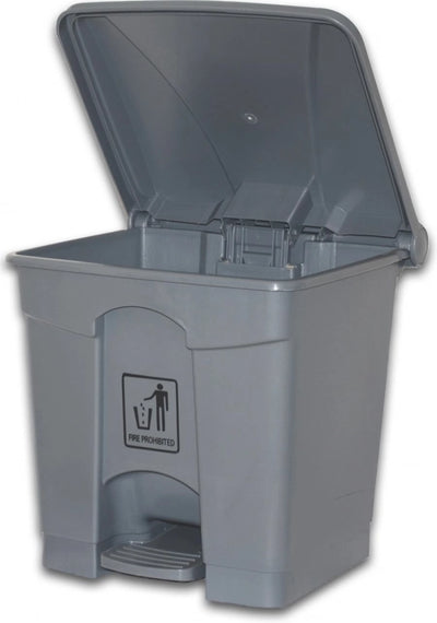 68L Cleanlink Rubbish Bin with Pedal Lid - Grey - 50L x 41W x 67H (cm)