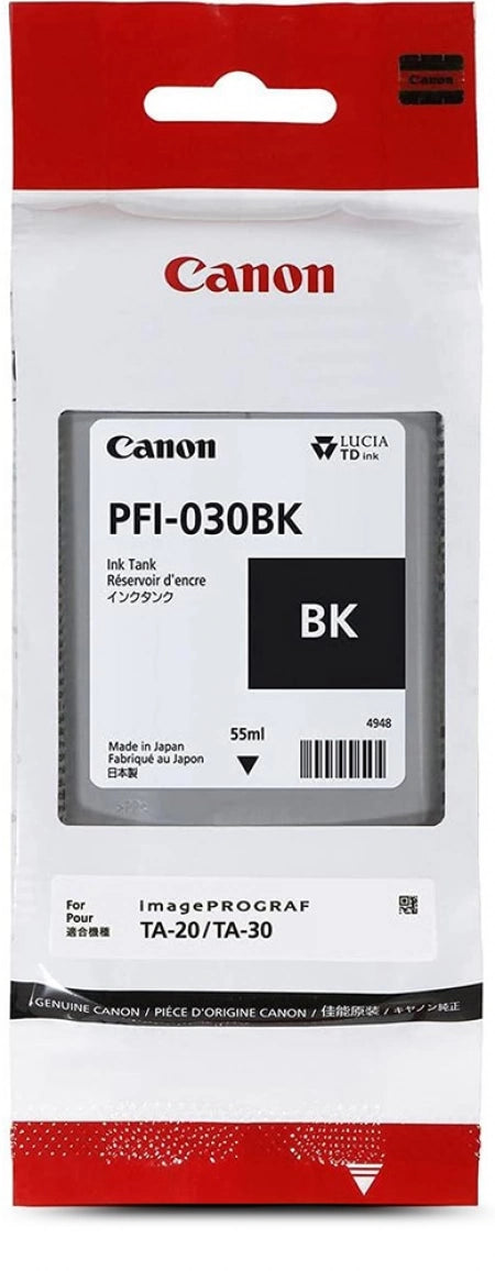 Genuine Canon PFI030 Black Ink Tank 55ml