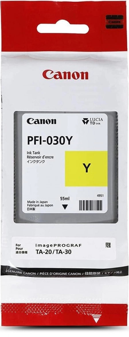 Genuine Canon PFI030 Yellow Ink Tank 55ml