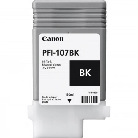 Genuine Canon PFI107BK Black Ink Cartridge 130ml 2,200 Print Yield