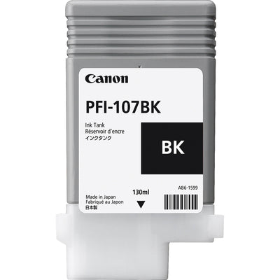 Genuine Canon PFI107BK Black Ink Cartridge 130ml 2,200 Print Yield