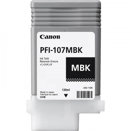 Genuine Canon PFI107MBK Matte Black Ink Cartridge 130ml 1.5K Print Yield