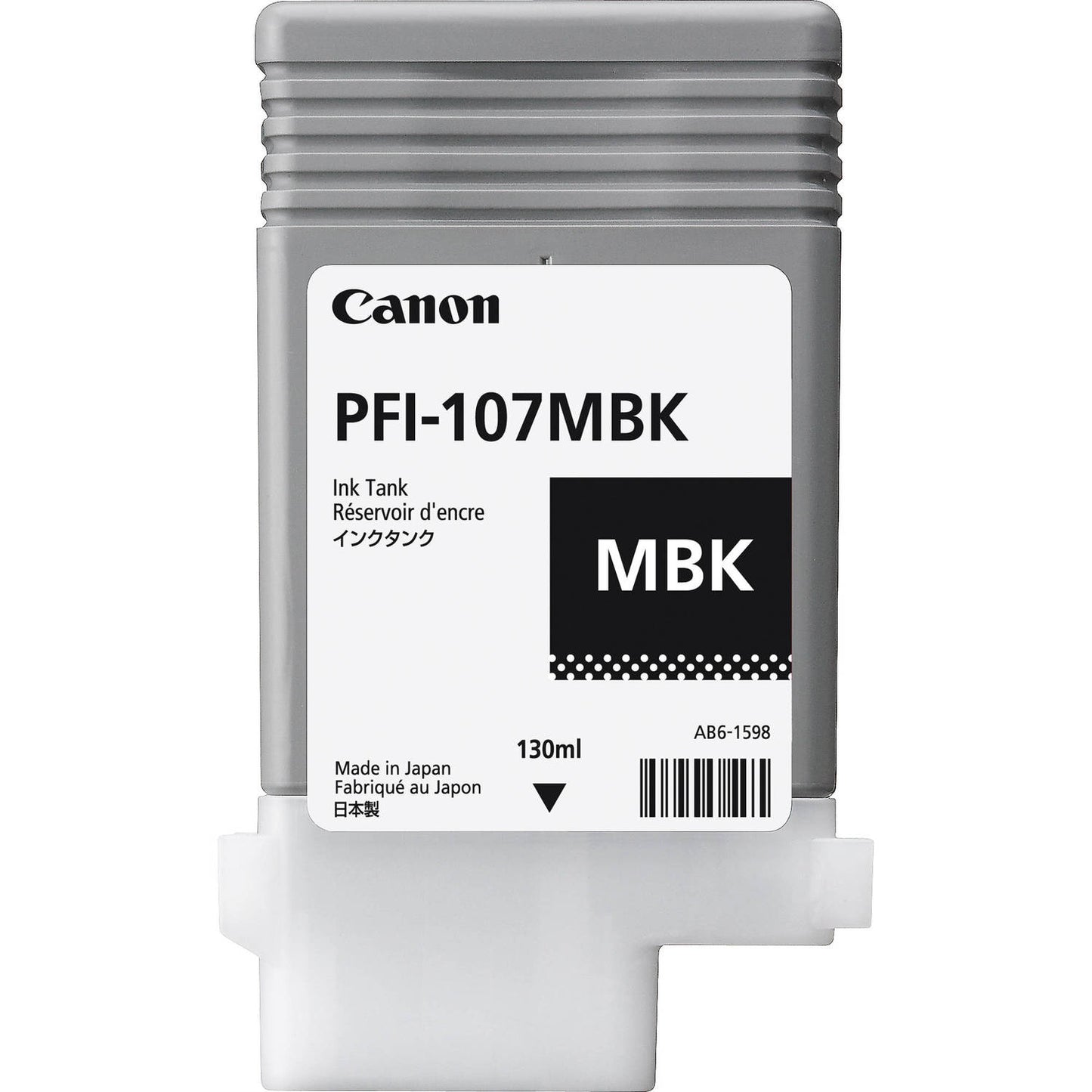 Genuine Canon PFI107MBK Matte Black Ink Cartridge 130ml 1.5K Print Yield