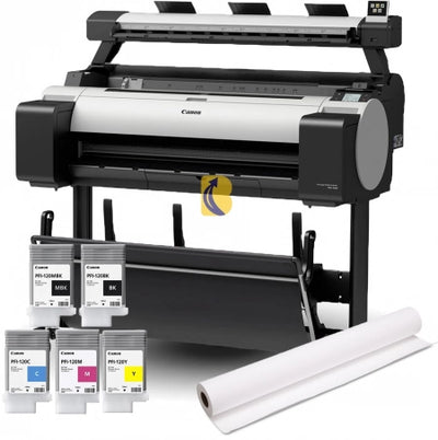 Canon imagePROGRAF TM-300Lei 36 A0 36" Large Format Multifunction Printer + A0 Paper + 5 Inks Bundle