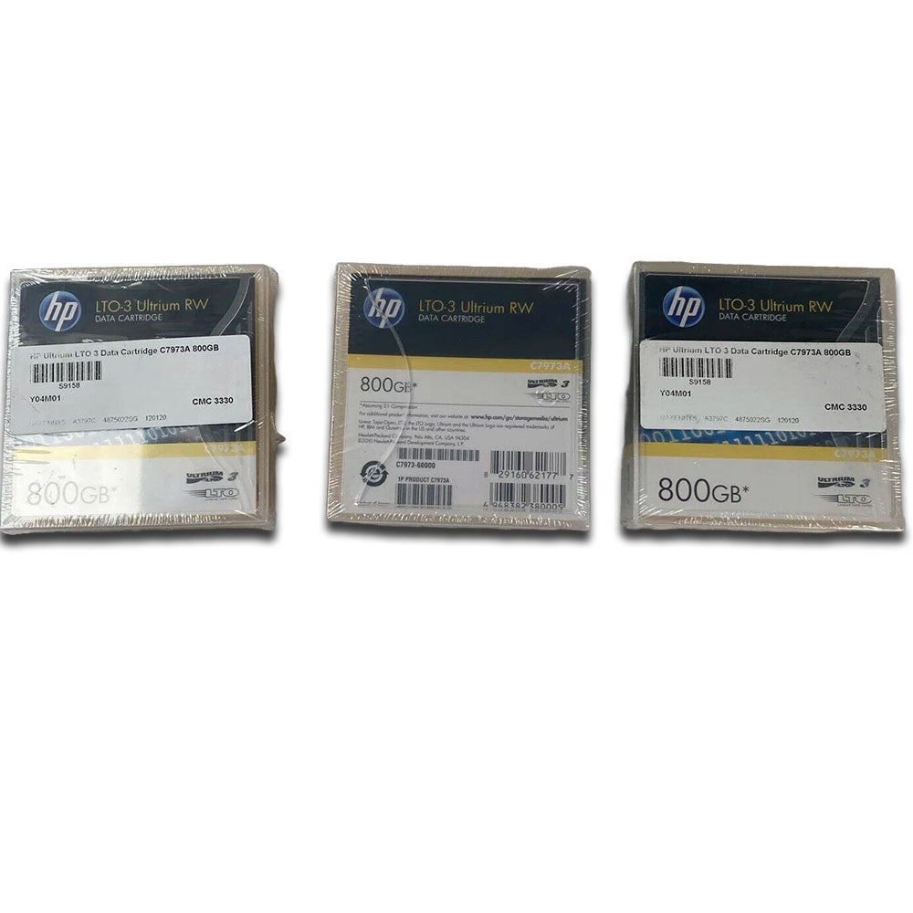 3x HP LTO3 Ultrium RW 800GB Data Cartridge *New Unused*