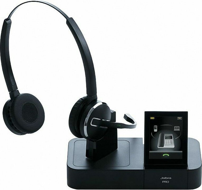 Jabra PRO 9460 DUO Wireless Headset, Charger Base, AC Adapter, Phone Interface Cable Refurbished