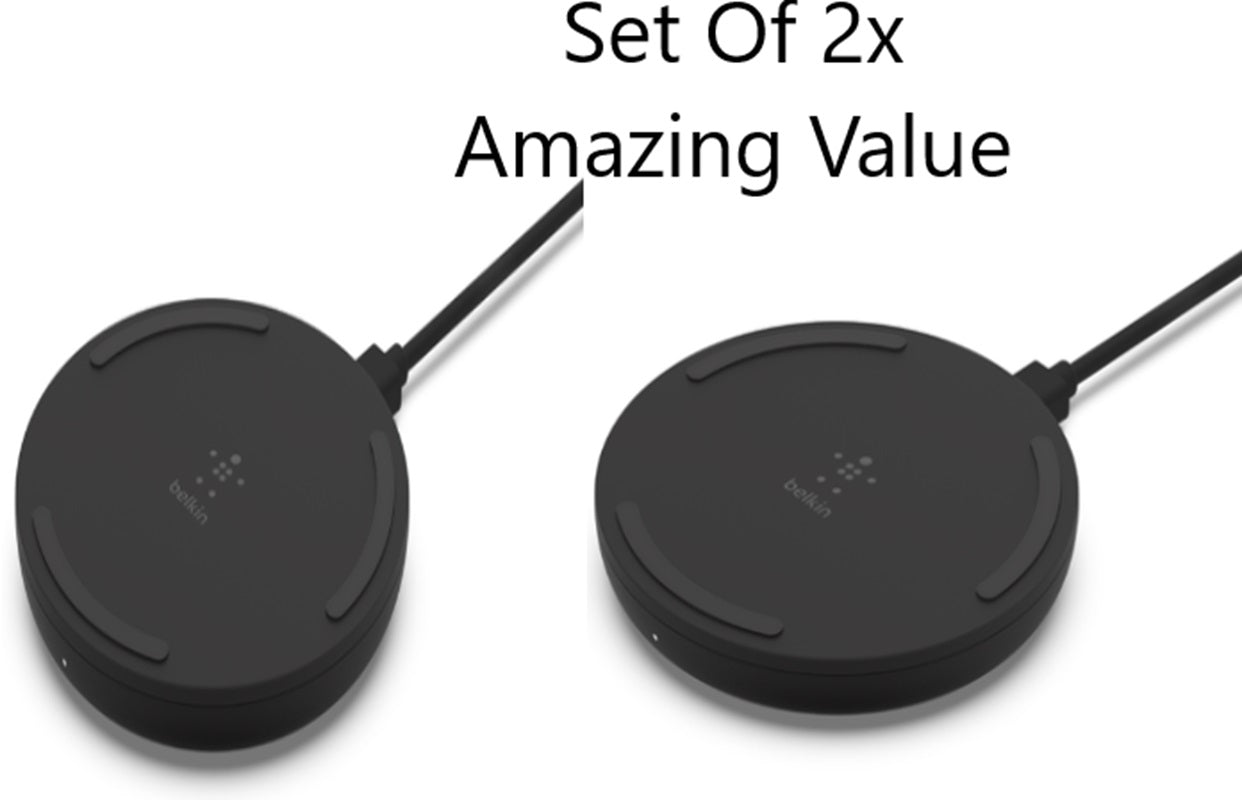 2x Belkin 10W Wireless Charging Pad + Cable (Wall Charger Not Included (Box 1)