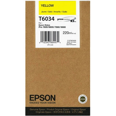 Epson T6034 C13T603400 Yellow Genuine Ink Cartridge 220ML