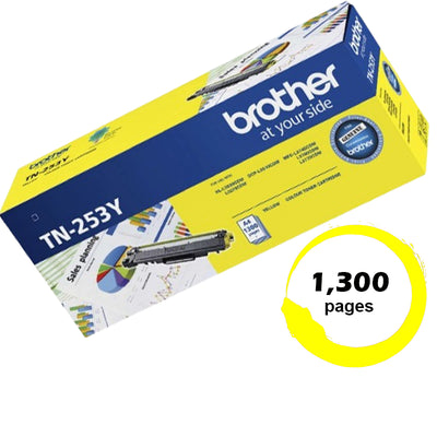 Genuine Brother TN253Y Yellow Toner Cartridge 1,300 Page