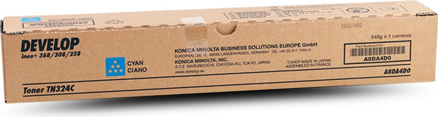 Genuine Develop TN-324C Cyan Toner 26,000 Pages (Ineo+ 258 / 308 / 368)