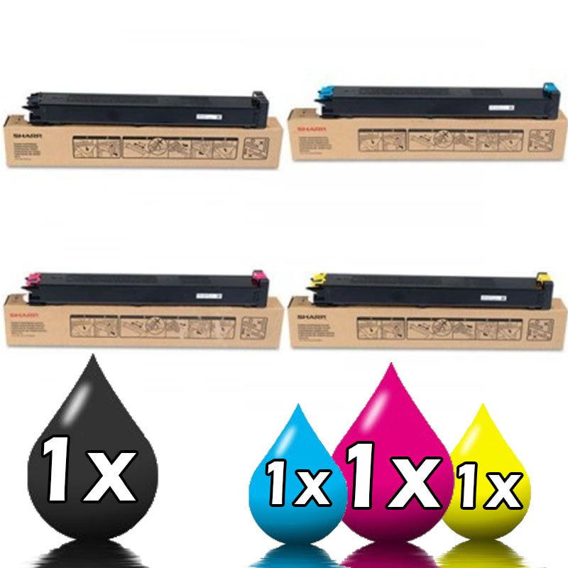 Genuine 4 Pack Sharp MX23GTCA Toner Value Pack 1BK,1C,1M,1Y