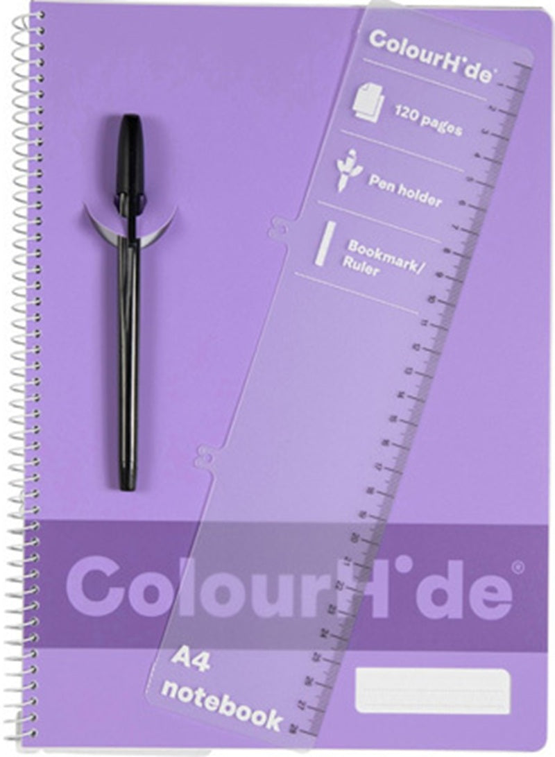 ColourHide Notebook 120PG A4 Lavender