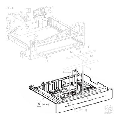 Fuji Xerox 050K70472 / 050K70473 Tray 1 Assembly (V C7775, C6675, C5575, C4475, C3375, C3373 C2275, V C7776, V C6676, V C5576, V C4476, V C3376, V C3374, V C2276)