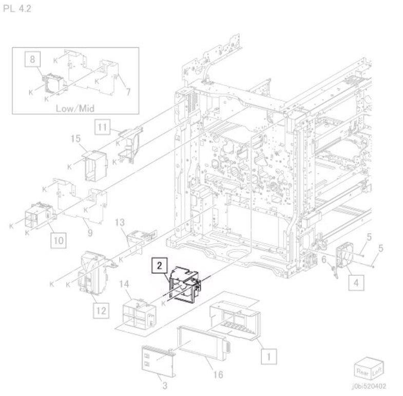 Fuji Xerox Fuser Unit Exhaust Fan Assembly 054K55050