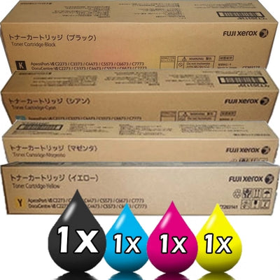 Genuine 4 Pack Fuji Xerox C2273 CT203138-CT203141 Toner Cartridge [1BK,1C,1M,1Y]