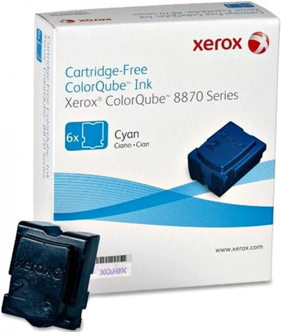 Genuine Fuji Xerox ColorQube CQ8870 108R00985 Cyan 6PK Solid Ink Stick 17,300 Prints