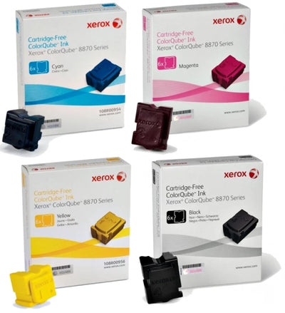 Genuine Fuji Xerox CQ8870 108R00985-108R00988 6PK Solid Ink Sticks [1BK,1C,1M,1Y]