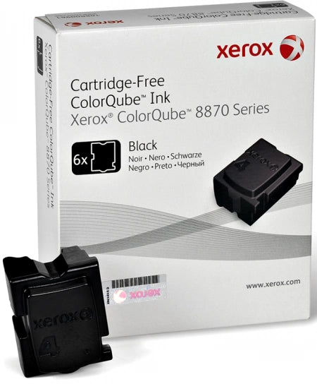 Genuine Fuji Xerox ColorQube CQ8870 108R00986 Black 6PK Solid Ink Stick 17,300 Prints